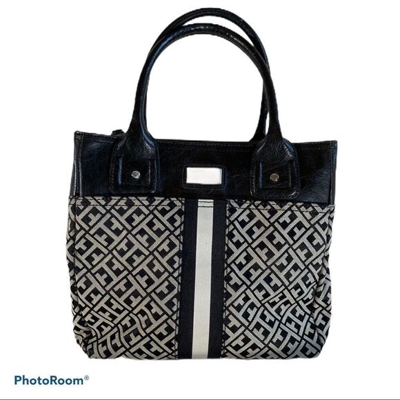 Tommy Hilfiger Purse Handbag Black/Beige - Picture 1 of 14